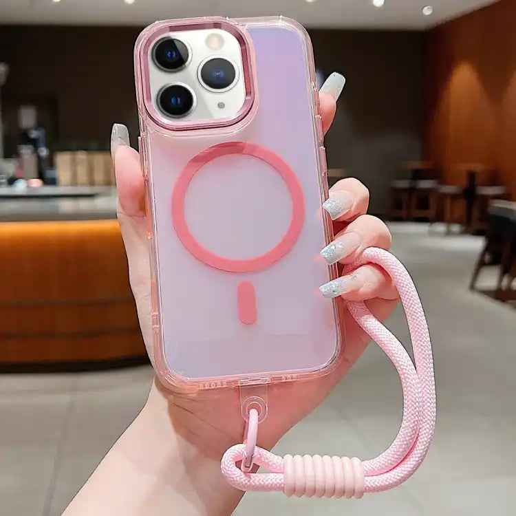 Bright Shadow  Magsafe Discoloration Phone Case with Wrist Strap