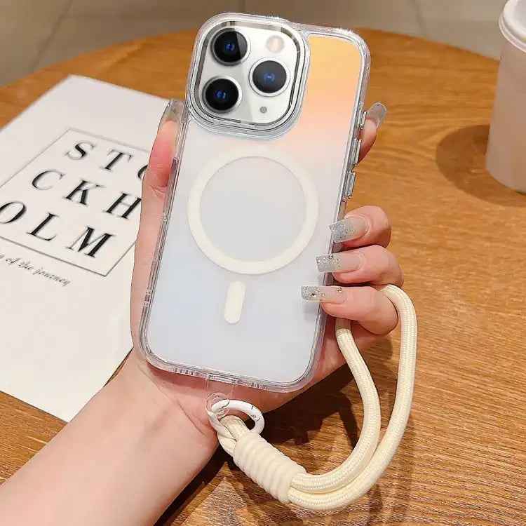 Bright Shadow  Magsafe Discoloration Phone Case with Wrist Strap