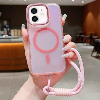 Bright Shadow  Magsafe Discoloration Phone Case with Wrist Strap