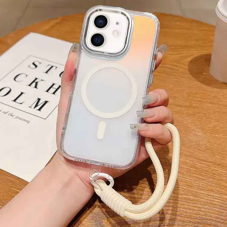 Bright Shadow  Magsafe Discoloration Phone Case with Wrist Strap