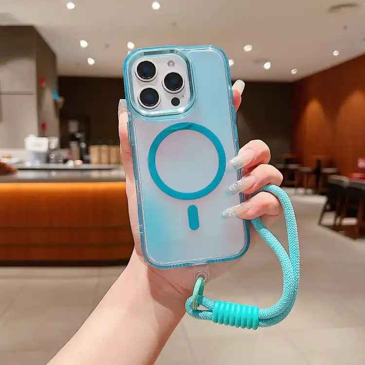 Bright Shadow  Magsafe Discoloration Phone Case with Wrist Strap