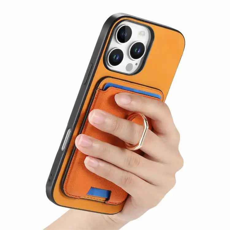 Retro Cross Leather Card Bag MagSafe Phone Case