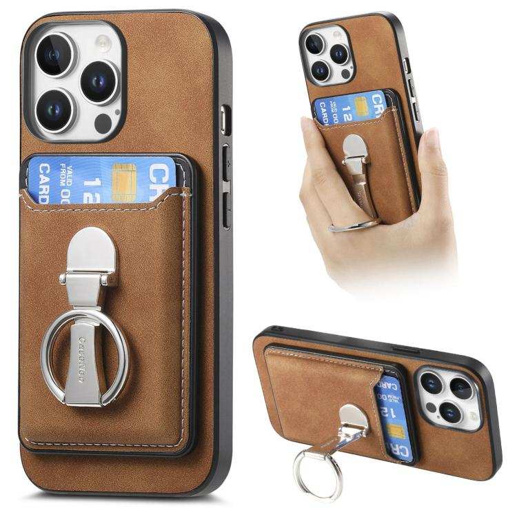Retro Folding Ring Holder Card Bag MagSafe Phone Case