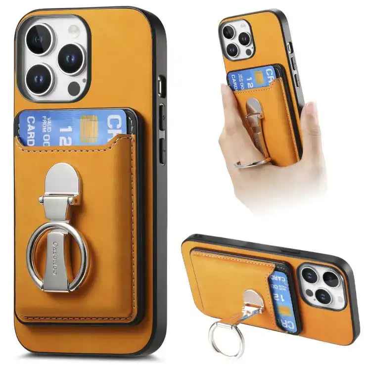 Retro Folding Ring Holder Card Bag MagSafe Phone Case