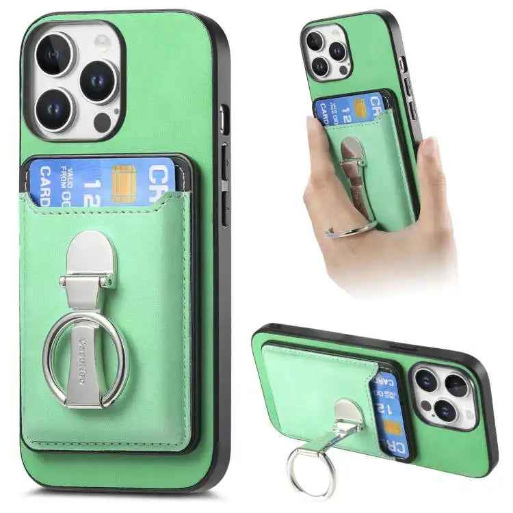 Retro Folding Ring Holder Card Bag MagSafe Phone Case