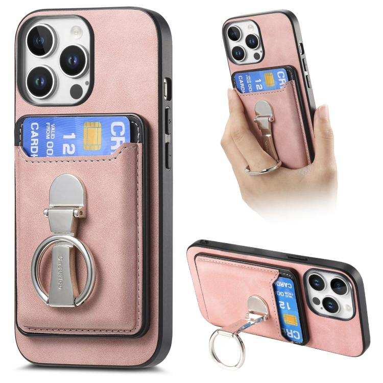 Retro Folding Ring Holder Card Bag MagSafe Phone Case