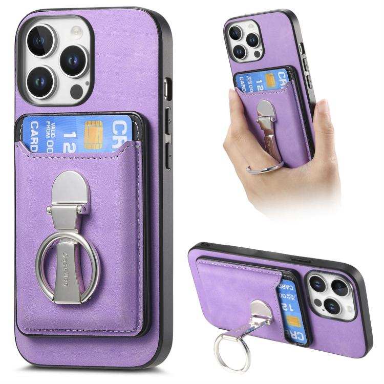 Retro Folding Ring Holder Card Bag MagSafe Phone Case