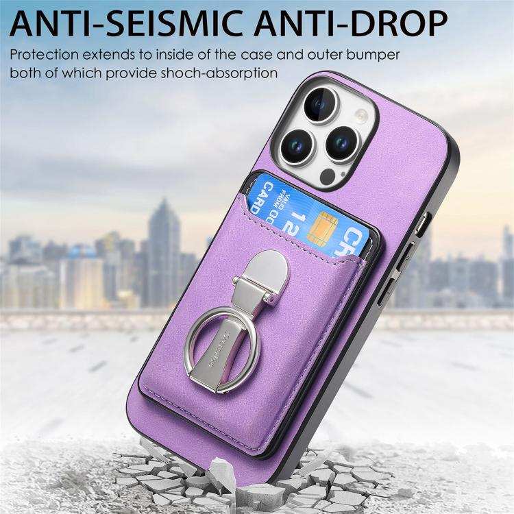 Retro Folding Ring Holder Card Bag MagSafe Phone Case