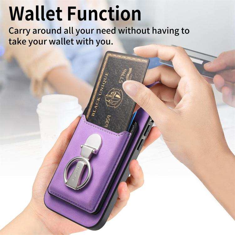 Retro Folding Ring Holder Card Bag MagSafe Phone Case
