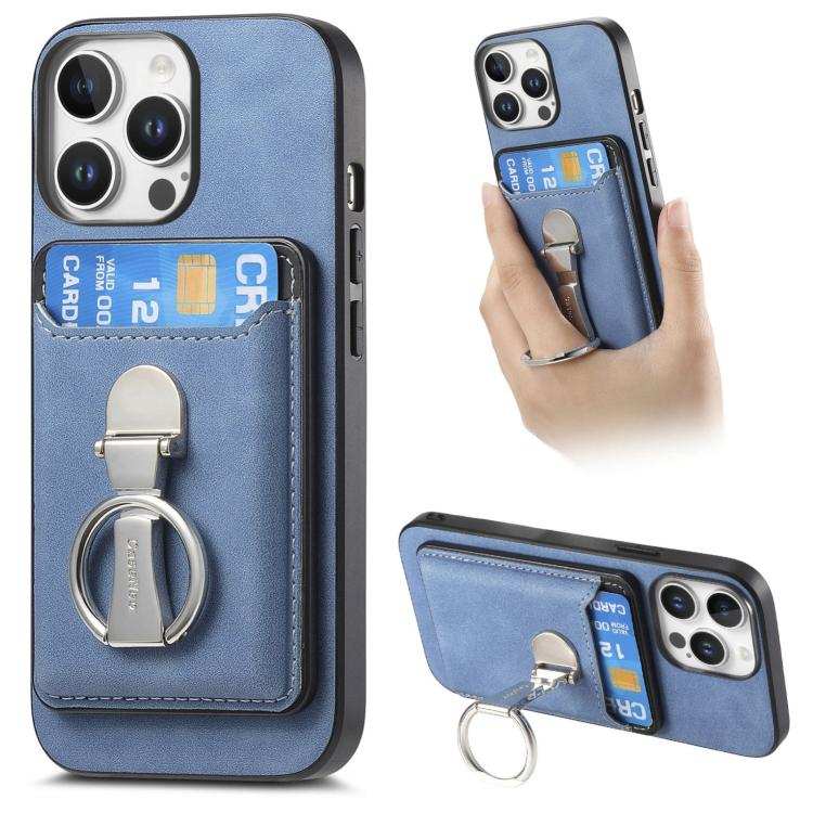 Retro Folding Ring Holder Card Bag MagSafe Phone Case