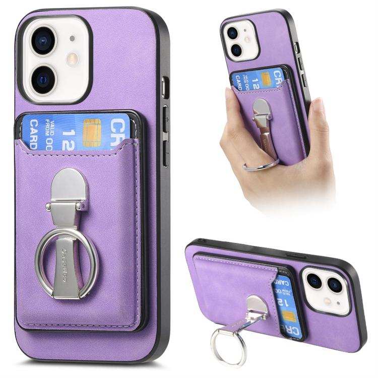 Retro Folding Ring Holder Card Bag MagSafe Phone Case