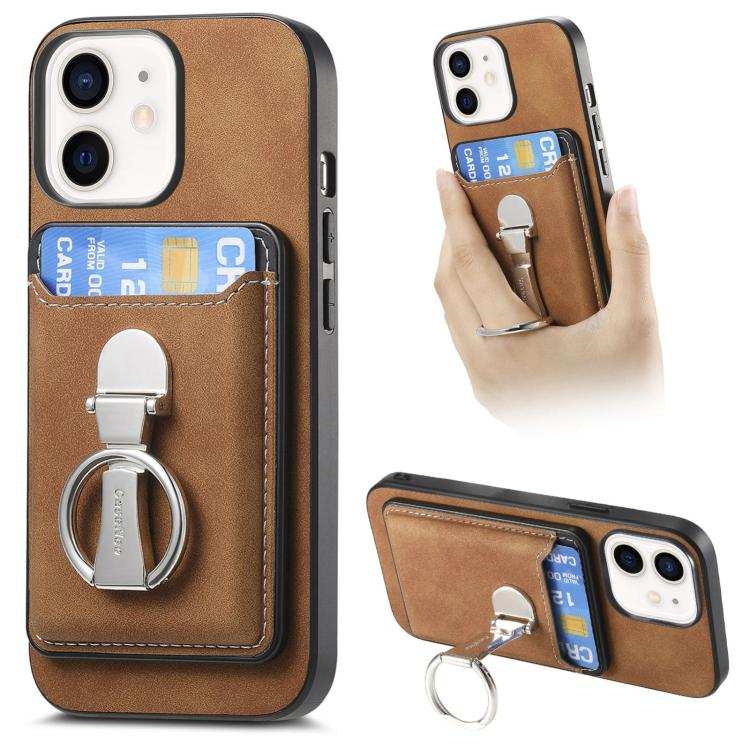 Retro Folding Ring Holder Card Bag MagSafe Phone Case