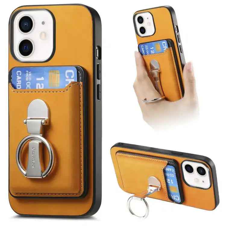 Retro Folding Ring Holder Card Bag MagSafe Phone Case