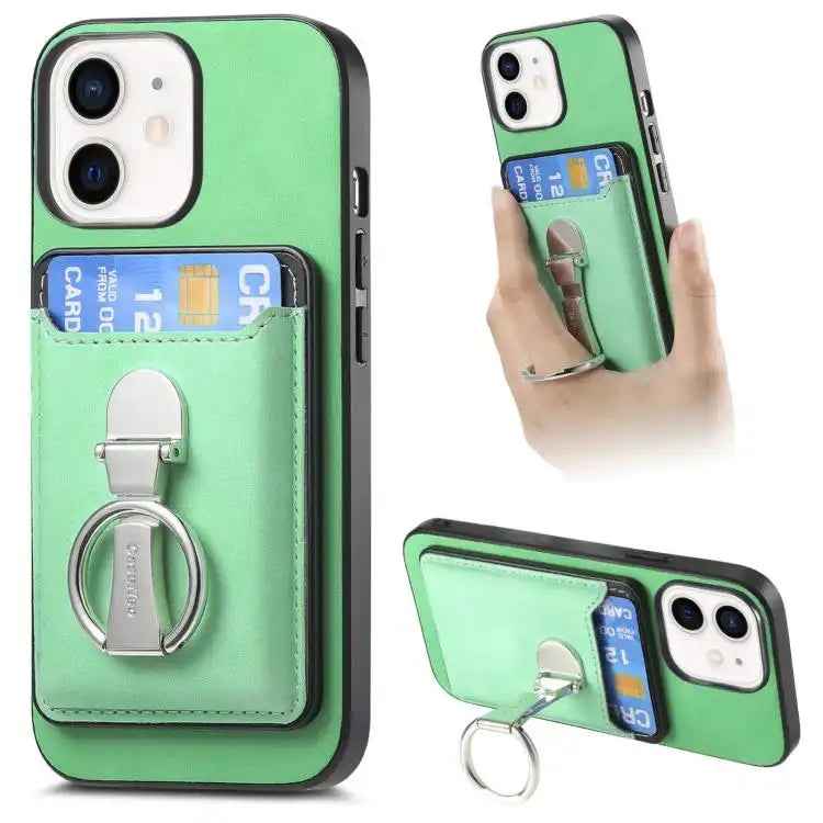 Retro Folding Ring Holder Card Bag MagSafe Phone Case