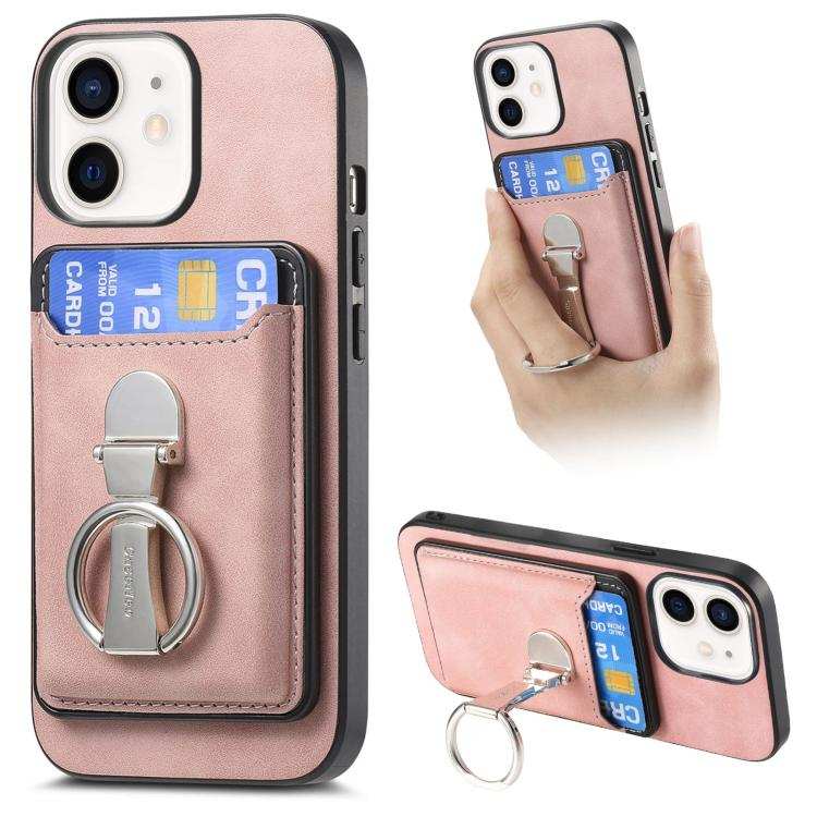 Retro Folding Ring Holder Card Bag MagSafe Phone Case