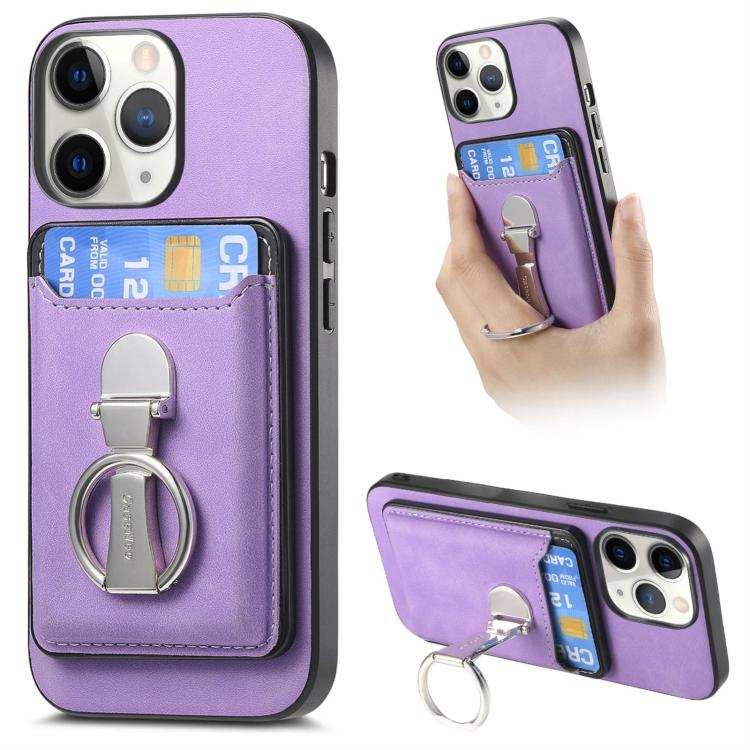 Retro Folding Ring Holder Card Bag MagSafe Phone Case