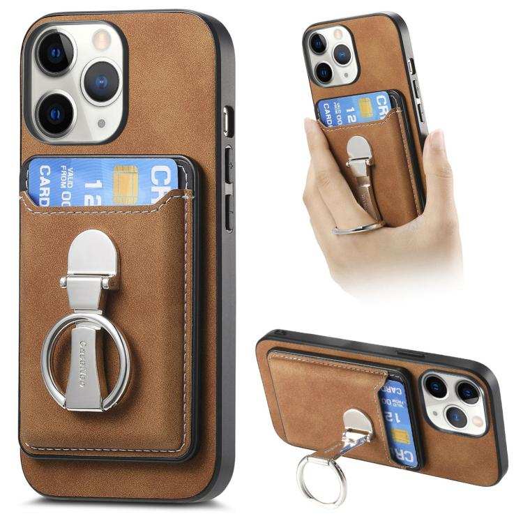 Retro Folding Ring Holder Card Bag MagSafe Phone Case