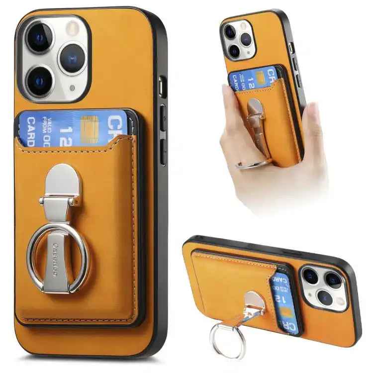 Retro Folding Ring Holder Card Bag MagSafe Phone Case