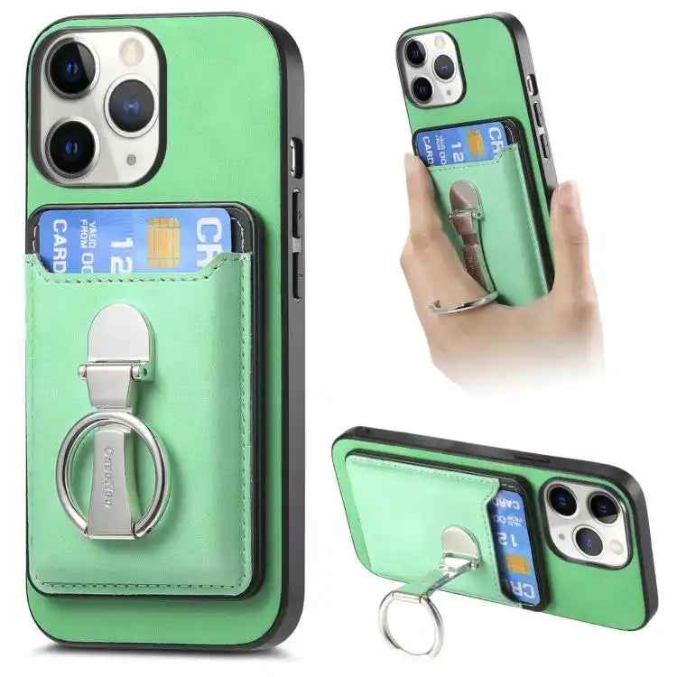 Retro Folding Ring Holder Card Bag MagSafe Phone Case