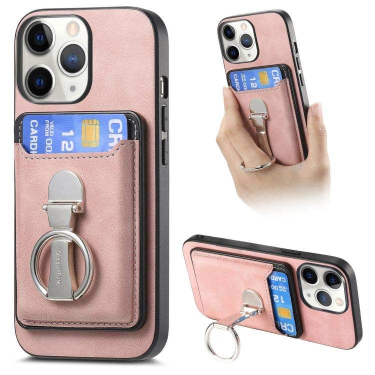 Retro Folding Ring Holder Card Bag MagSafe Phone Case