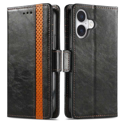 CaseNeo Splicing Dual Magnetic Buckle Leather Phone Case
