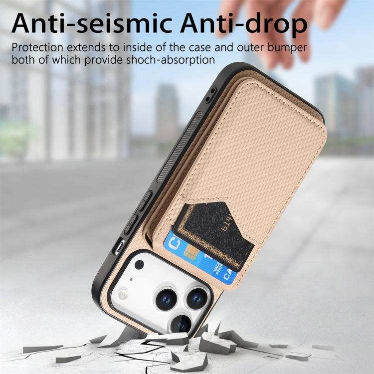 Carbon Fiber MagSafe Vertical Flip Card Bag Phone Case