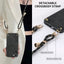 Vintage Leather PC Back Cover Phone Case with Crossbody Strap