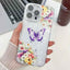 Plating Texture Butterfly TPU Phone Case with Glitter Lens Film