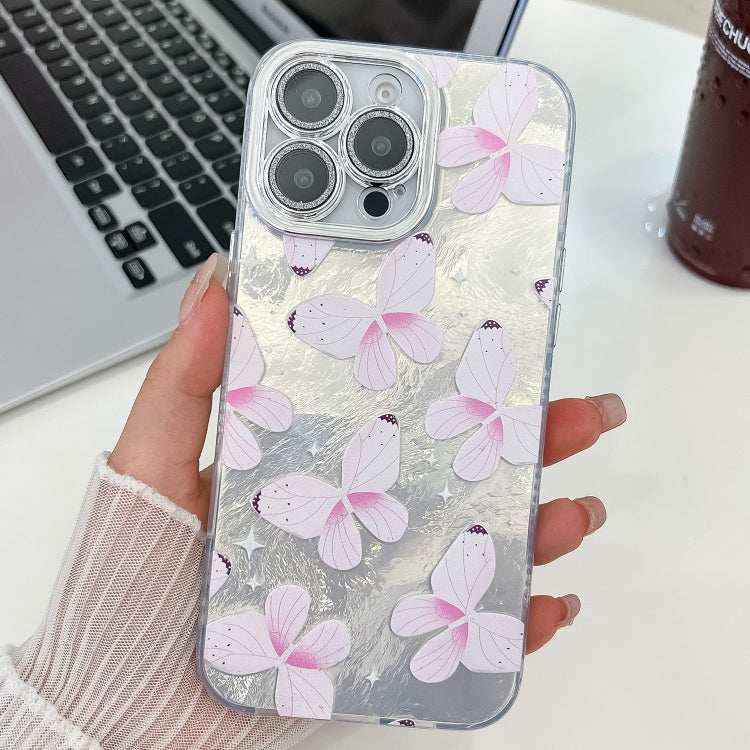 Plating Texture Butterfly TPU Phone Case with Glitter Lens Film