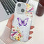 Plating Texture Butterfly TPU Phone Case with Glitter Lens Film