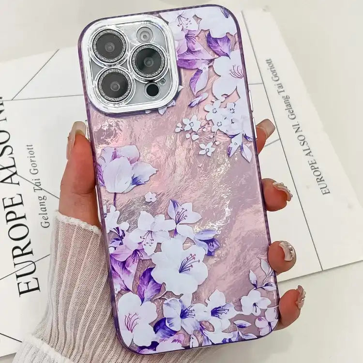Electroplating Flowers Plants Texture TPU Phone Case