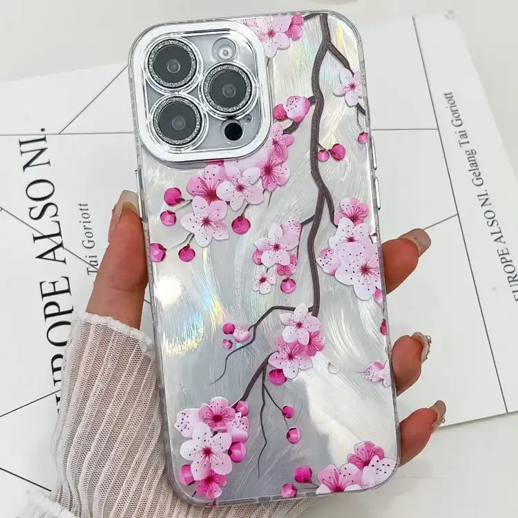 Electroplating Flowers Plants Texture TPU Phone Case