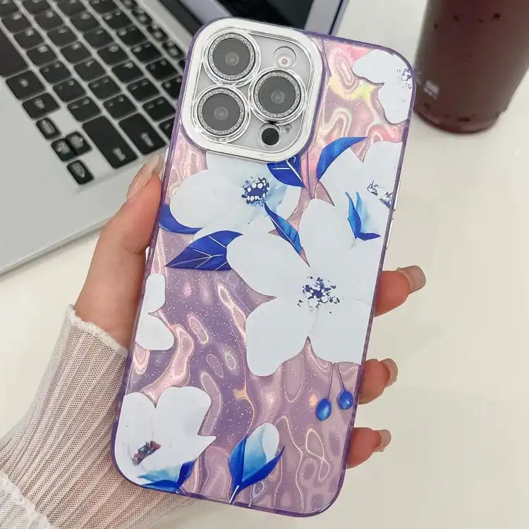 Electroplating Flowers Plants Texture TPU Phone Case