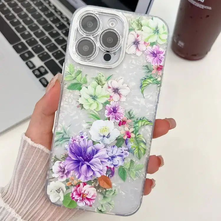 Electroplating Flowers Plants Texture TPU Phone Case