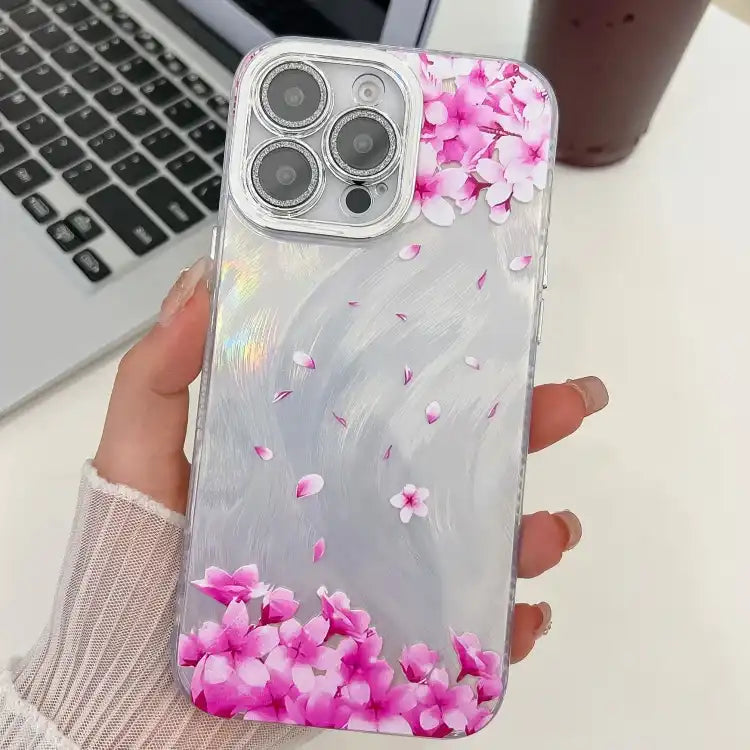 Electroplating Flowers Plants Texture TPU Phone Case