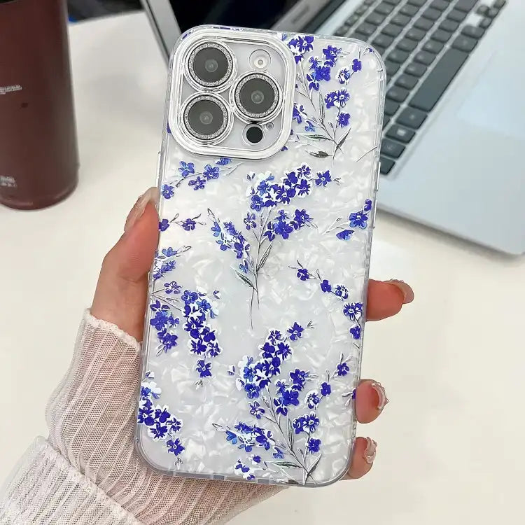 Electroplating Flowers Plants Texture TPU Phone Case