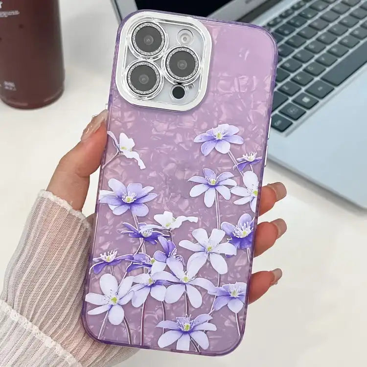 Electroplating Flowers Plants Texture TPU Phone Case