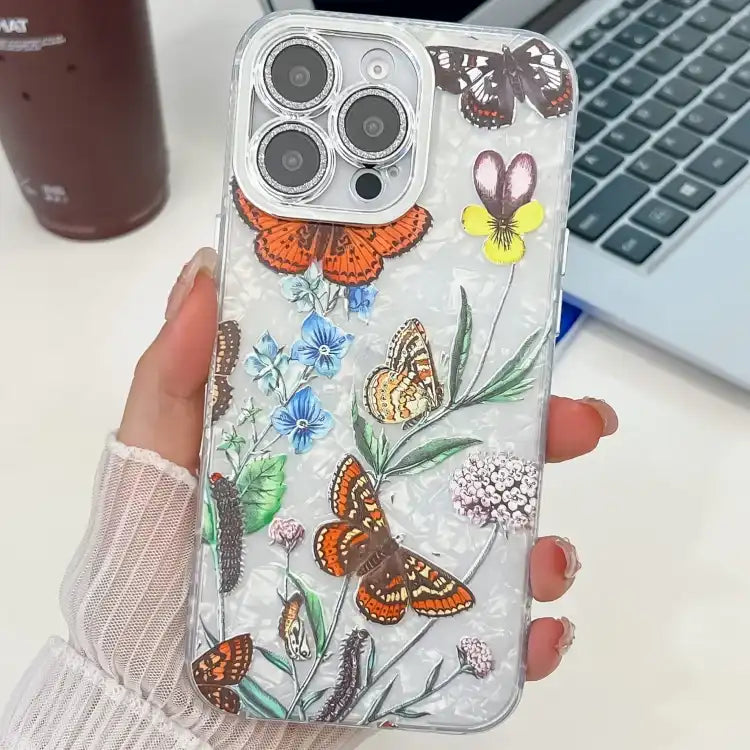 Electroplating Flowers Plants Texture TPU Phone Case