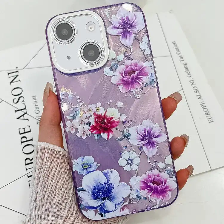Electroplating Flowers Plants Texture TPU Phone Case
