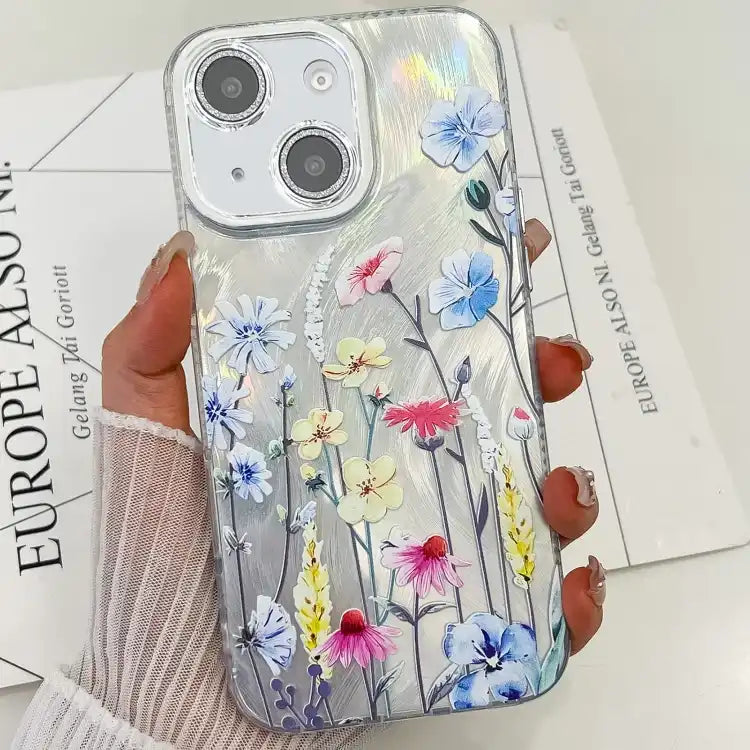 Electroplating Flowers Plants Texture TPU Phone Case