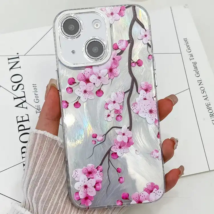 Electroplating Flowers Plants Texture TPU Phone Case