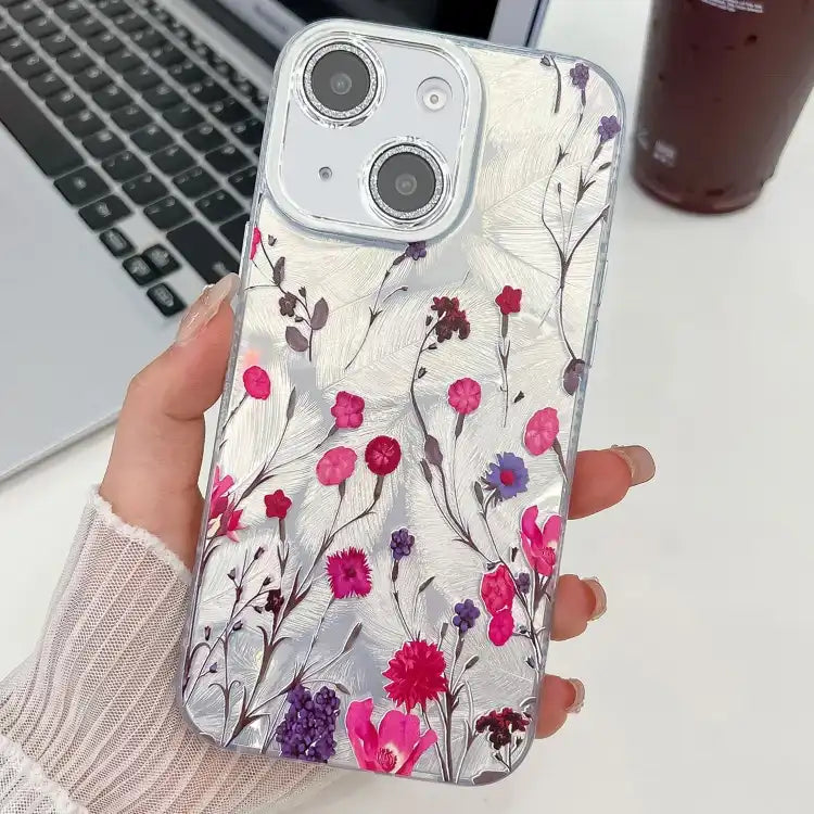 Electroplating Flowers Plants Texture TPU Phone Case