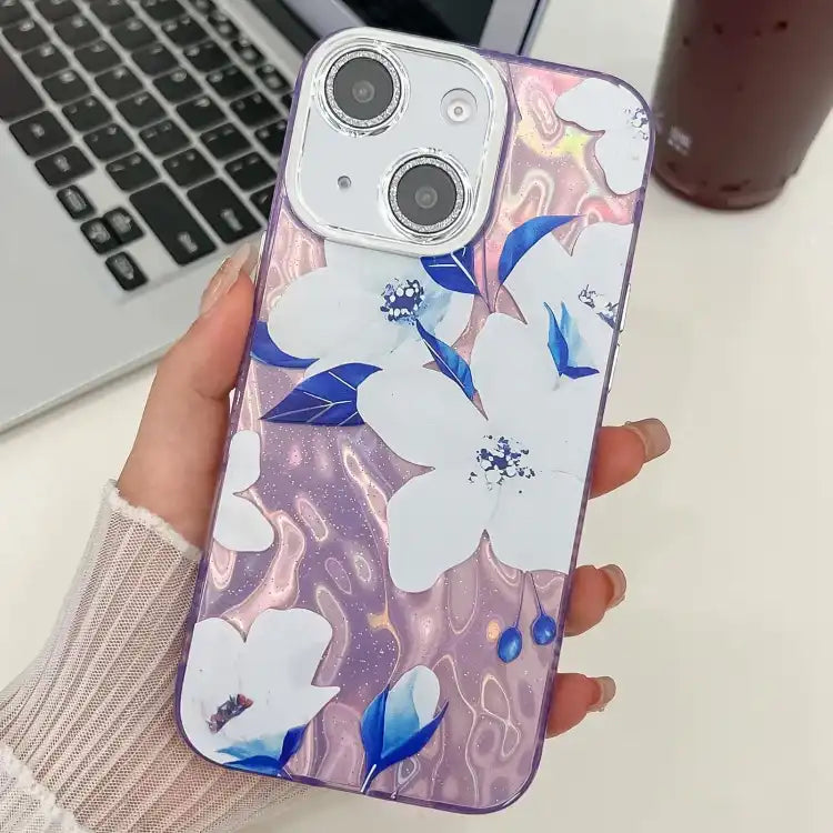 Electroplating Flowers Plants Texture TPU Phone Case