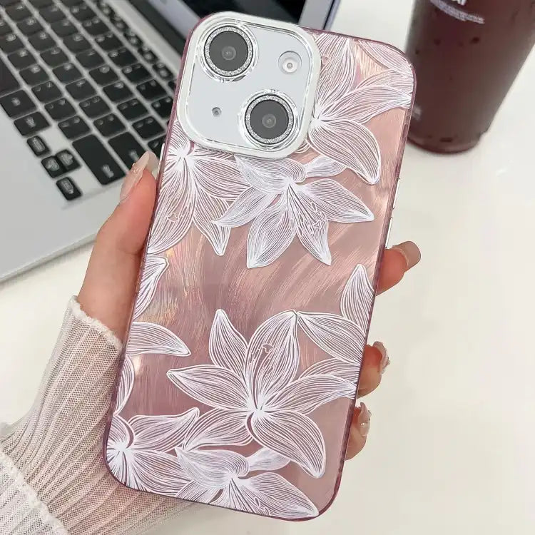 Electroplating Flowers Plants Texture TPU Phone Case