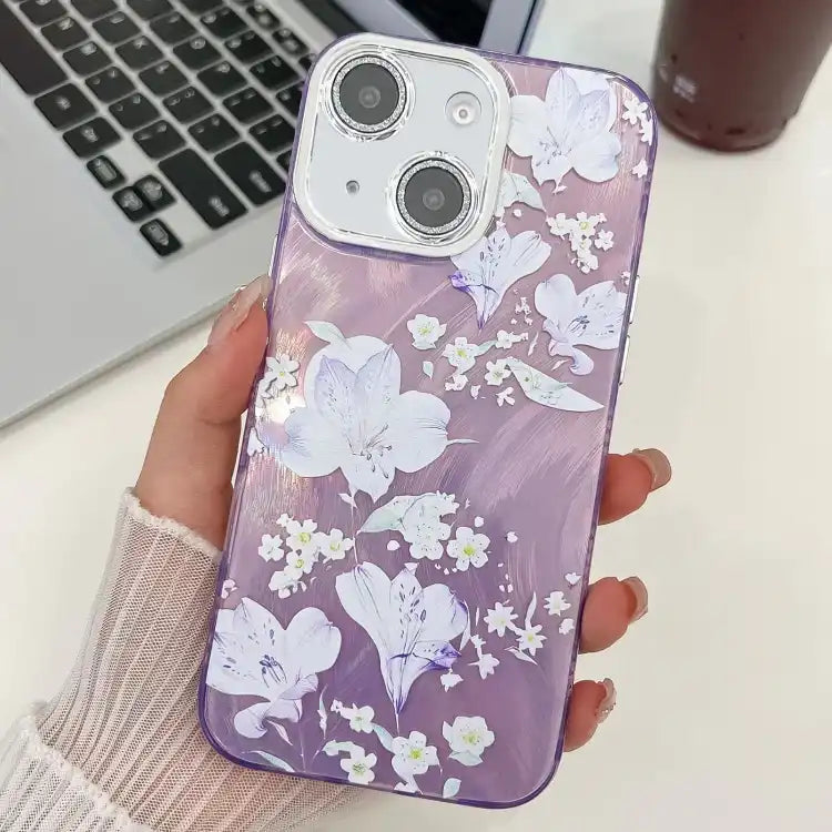 Electroplating Flowers Plants Texture TPU Phone Case
