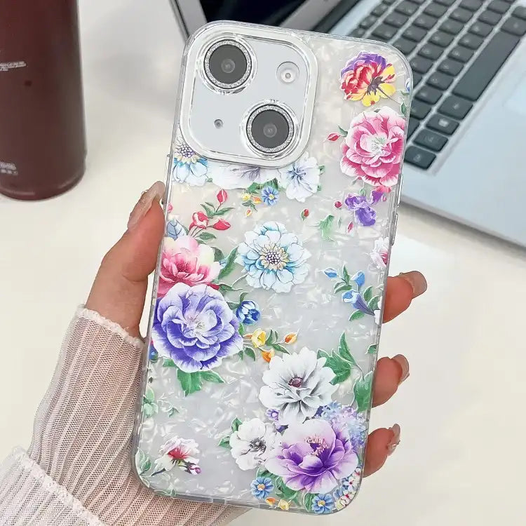 Electroplating Flowers Plants Texture TPU Phone Case