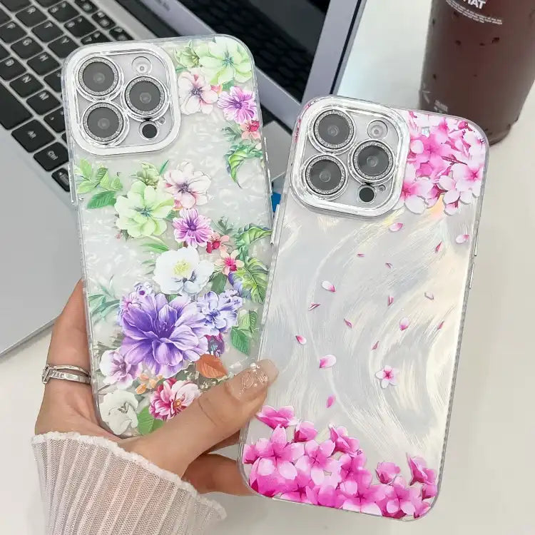 Electroplating Flowers Plants Texture TPU Phone Case