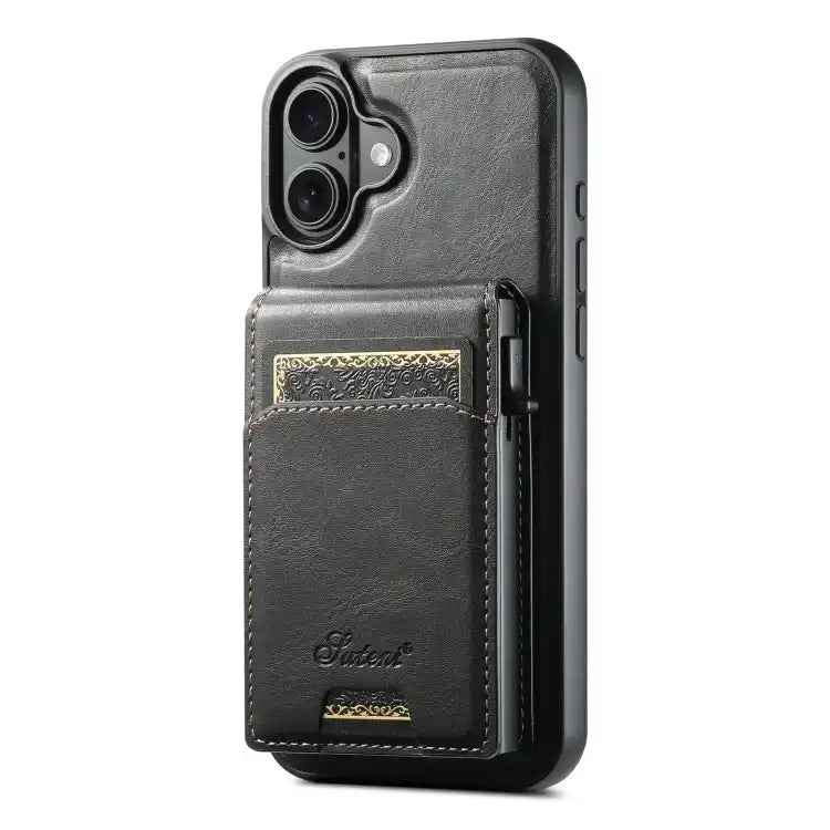 Suteni H19 Oil Wax 2-in-1 MagSafe Removable Card Box Back Phone Case