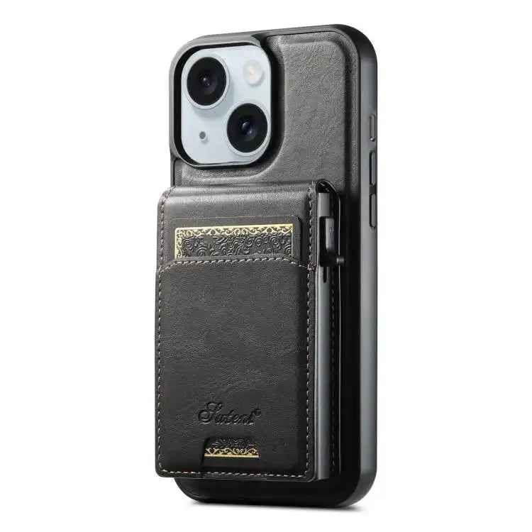 Suteni H19 Oil Wax 2-in-1 MagSafe Removable Card Box Back Phone Case