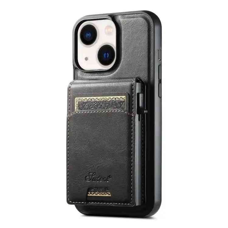 Suteni H19 Oil Wax 2-in-1 MagSafe Removable Card Box Back Phone Case